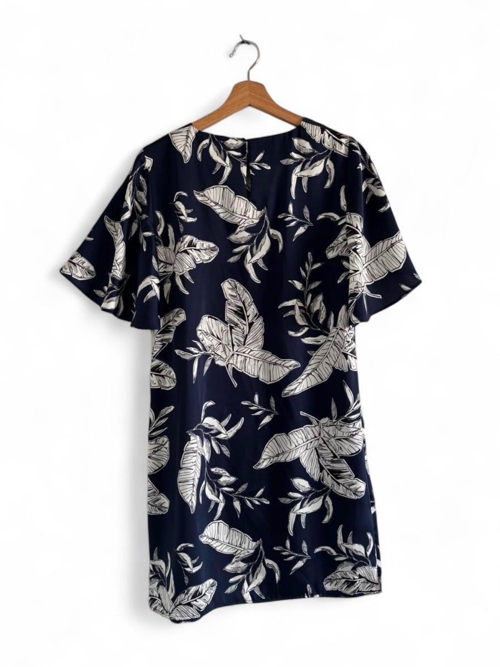 Mango navy blue floral print dress